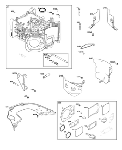 Cylinder Group Diagram and Parts List for 613777-0013-J1 400000 - 699999 Briggs and Stratton Engine